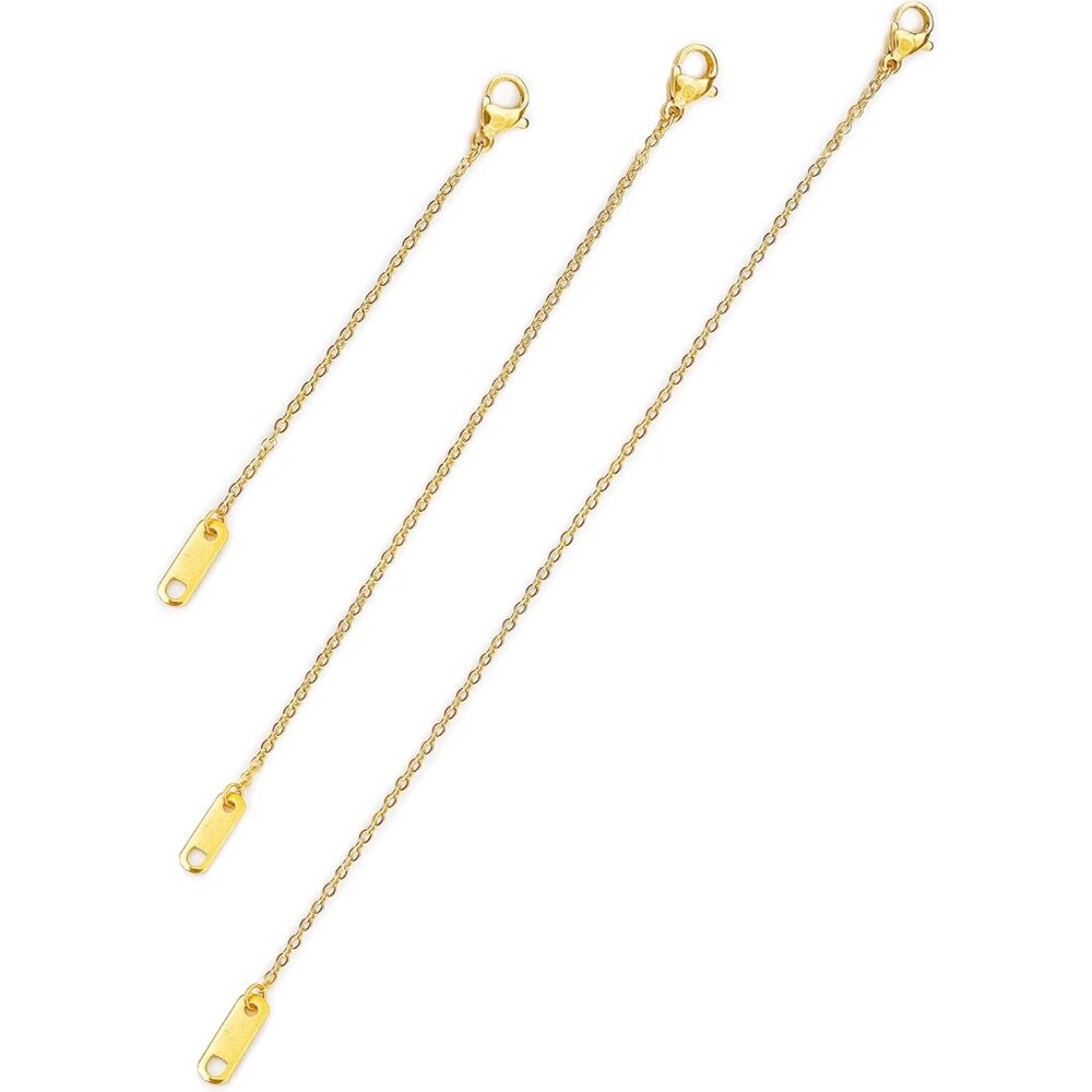 18k Gold Plated Necklace Extenders Delicate Necklace Extender Chain Set for Wome